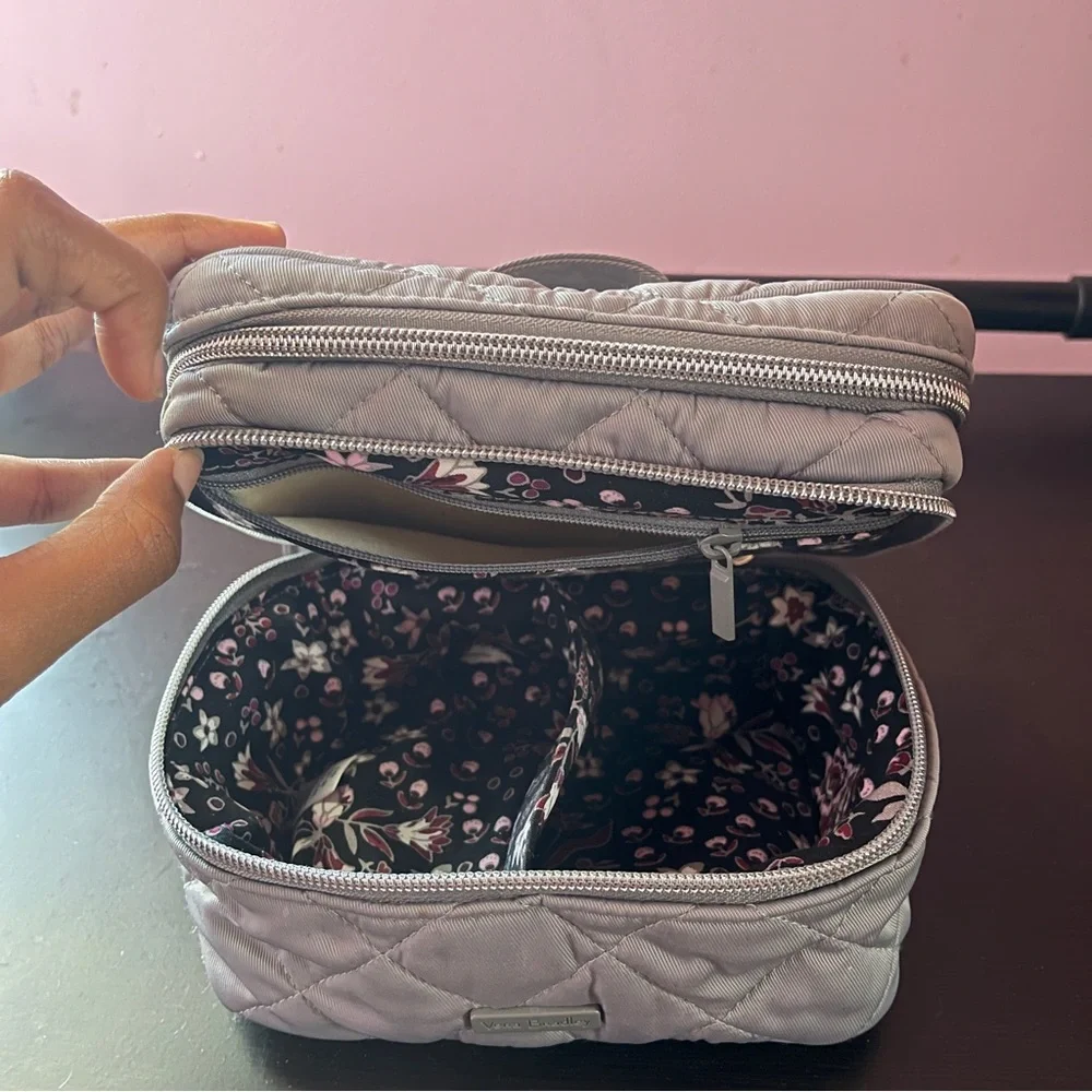 Vera Bradley Grey Quilted Cosmetic Travel Bag